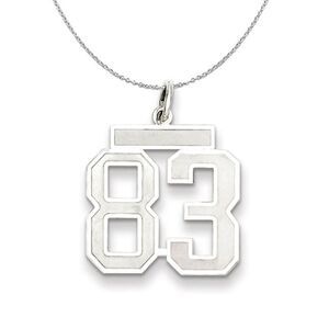 Sterling Silver, Jersey Collection, Medium Number 83 Necklace - 24 In